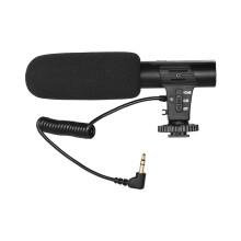 Super-Cardioid DSLR Microphone 41g 13.8cm Black for Vlogging & Interviews