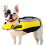 Dog Life Jacket with Handle, Reflective Strips, Adjustable, Foldable, Yellow, S/M/L 1