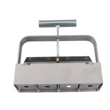 Handheld Soil Blocker 2-Inch Garden Tool with Dibbles, Metal, Silver