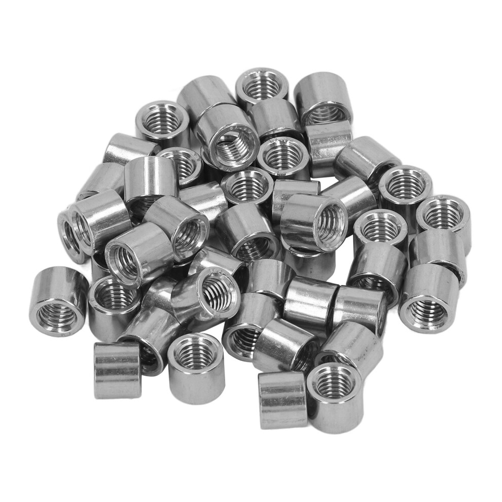 50Pcs M8 Female Thread Coupling Nut Sturdy