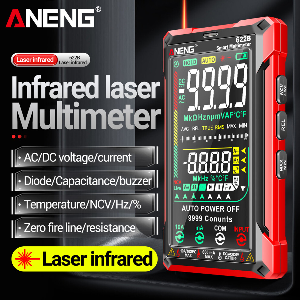 Aneng Smart Touch Digital Multimeter 9999 Counts Rechargeable Auto-Ranging 9451341552061