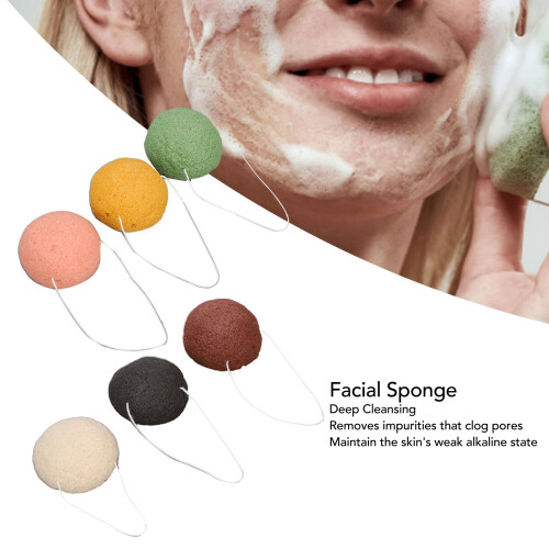 Set de 6 esponjas de konjac - limpieza facial suave 2