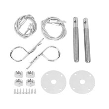 Engine Hood Pin Plate Bonnet Lock Clip Kit Car