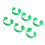 100pcs 20mm Numbered Chicken Leg Bands Poultry Identification Tags Green 9