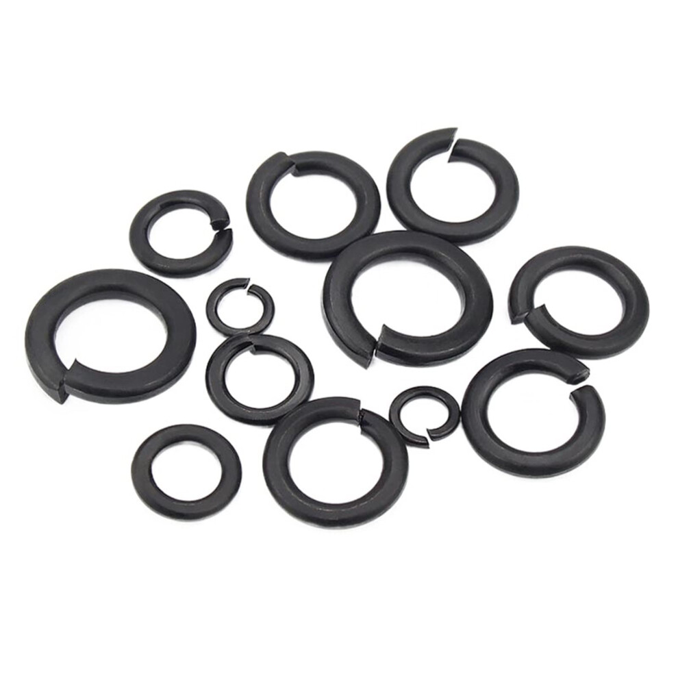 Flat Washers M1.6 M2 M2.5 M3 M4 M5 M6 M8 M10 M12 Black Stainless Steel Split Lock Elastic Seal 100Pcs 6276012473482