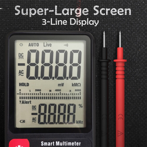 BSIDE ADMS7 True RMS Digital Multimeter 6000 Counts, LCD, Pocket Size 2