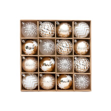 Shatterproof White and Gold Christmas Ornament Collection for Tree Decoration, Elegant Baubles Set