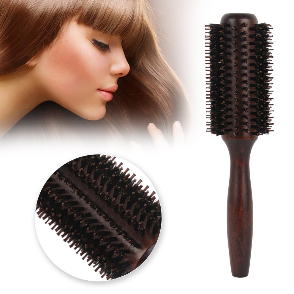 Anti Static Round Wooden Tube Roller Comb Heat Resistant Hair Styling Tool