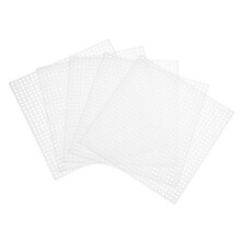 Plastic Canvas Sheets Pack of 12, White Embroidery Mesh Fabric, Cross Stitch Material, Durable Plastic Film