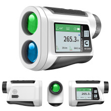 Golf Entfernungsmesser mit LCD-Touchscreen, 6-fache Vergrößerung, 600 m / 800 m, USB wiederaufladbar, Distanzmesser mit Lautsprecher, Gefäl