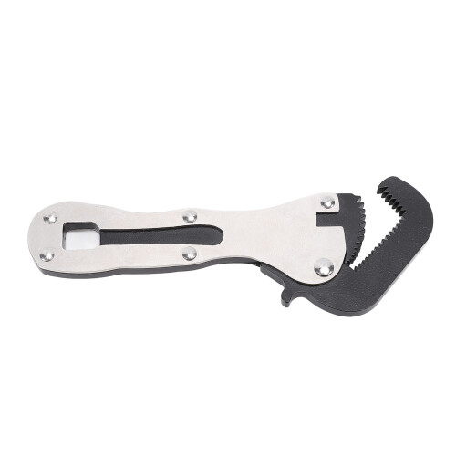 Auto Adjusting Steel Pipe Wrench, Compact Ergonomic Handle, 155g