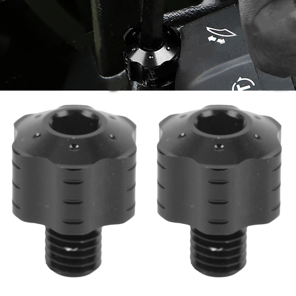 2Pcs 8Mm Aluminum Alloy Mirror Hole Plugs Left Hand Thread Rearview Screw Black 7901341575918