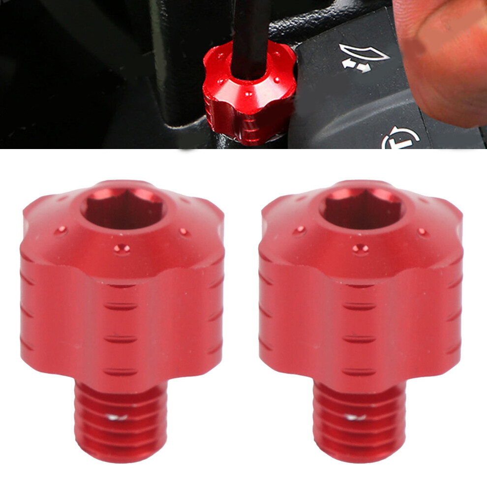 2Pcs 8Mm Aluminum Alloy Mirror Hole Plugs Left-Hand Thread For Motorcycle Rearview Red 5021341575892