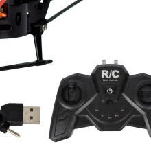 Helicóptero remoto rojo con carga bidireccional, 300 g, 3xAA