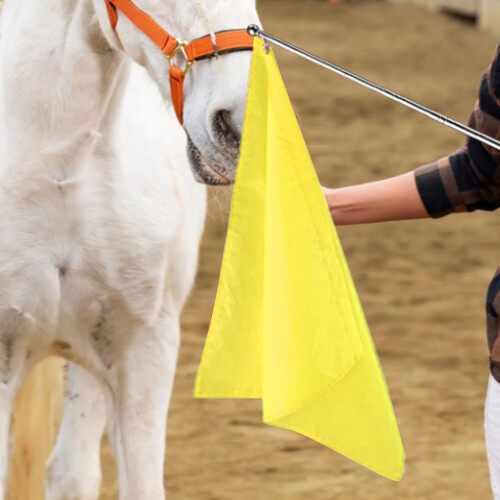2PCS Equestrian Nylon Training Flags, Abrasion Resistant, Yellow 2