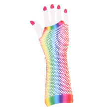 Regenbogen-Netzhandschuhe 45 cm 17,72 Zoll Braut-Fingerlose