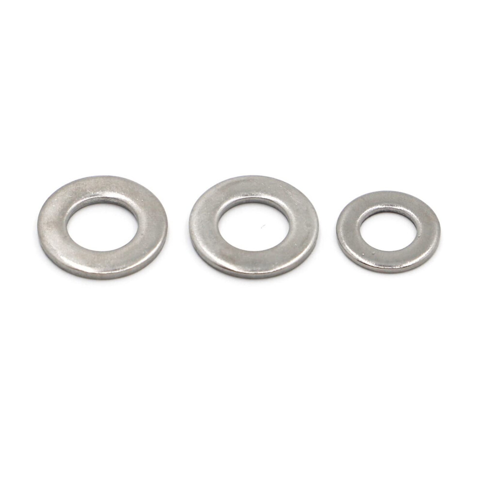 M2 M2.5 M3 M4 M5 M6 M8 M10 M12 M16-M24 304 Stainless Steel Washers, M6 Inner Diameter, 50Pcs, Black And White Colors 6276012474823