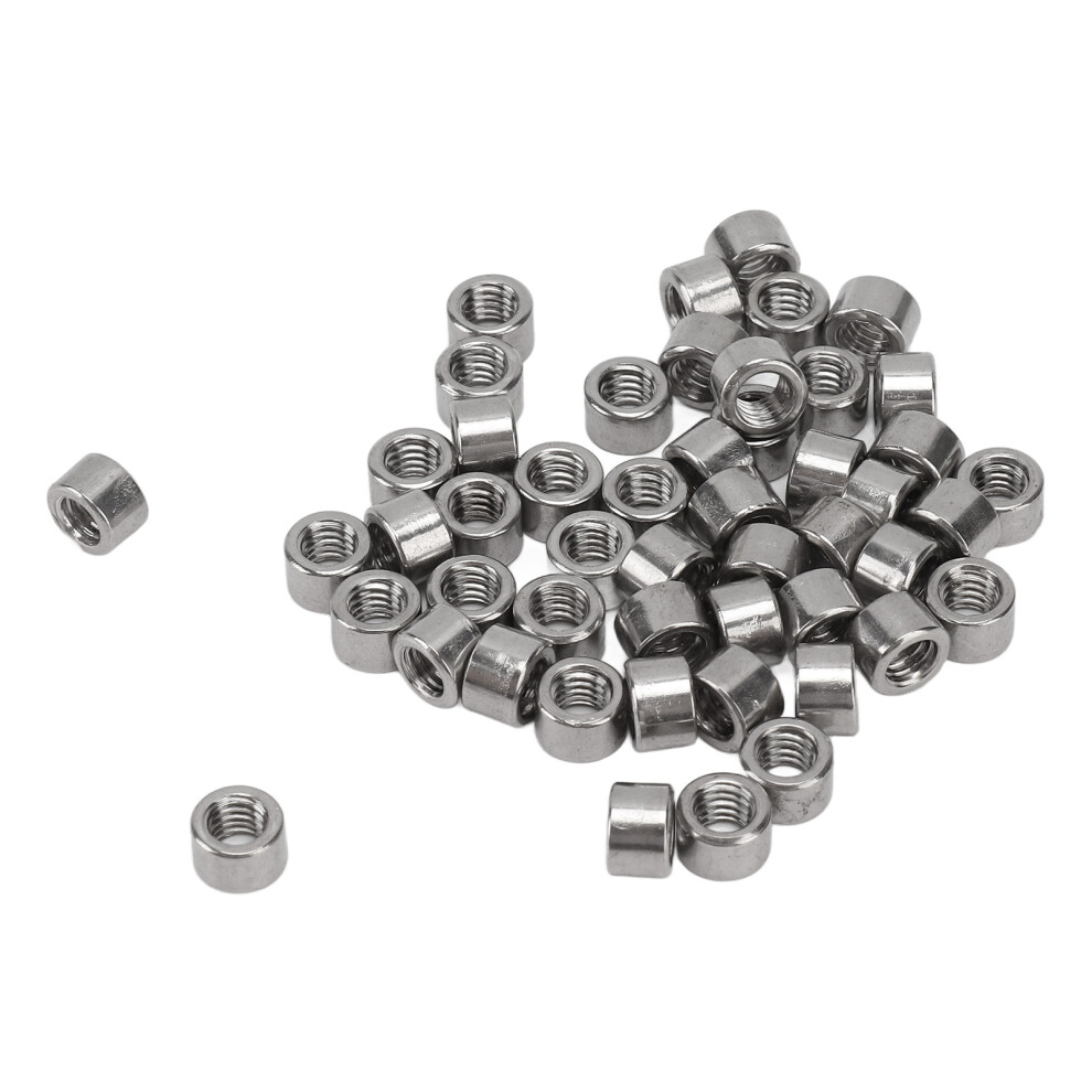 50 Pcs Round Coupling Nut M4x0.7 4mm Length 304