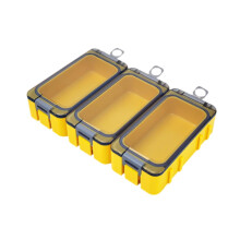 Fishing Bait Storage Box with 3 Compartments, Yellow, Fishing Accessory, Waterproof, Portable, Organizer for Fishing Tackle