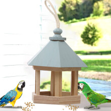 Comedero para aves de madera Estación para colgar Comedero para aves hueco Duradero Amigable con el medio ambiente