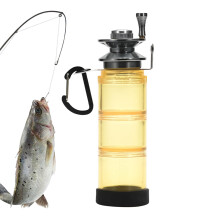 Fish Bait Holder, Portable Fish Bait Bottle with Carabiner, Multifunctional Jigs Storage System, Transparent Yellow Storage Compartments