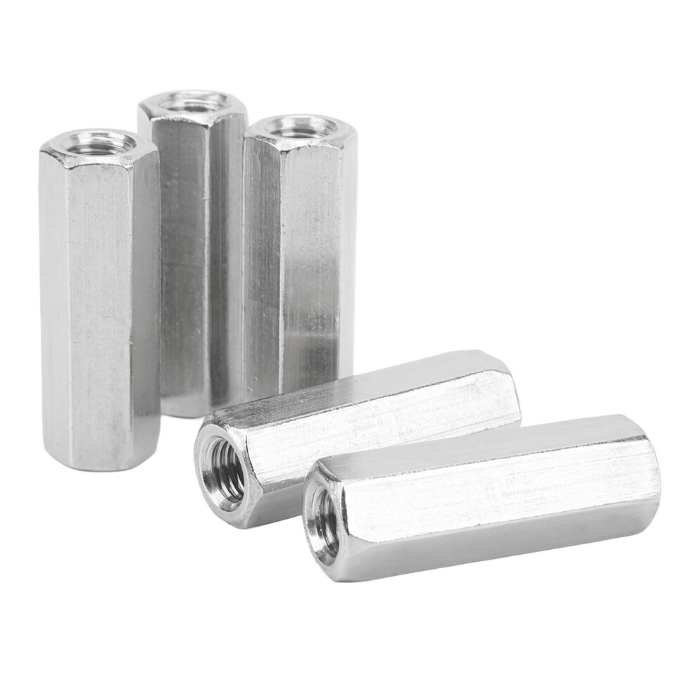 5 Pcs Hex Coupling Nut M12x1.75 L60mm 304