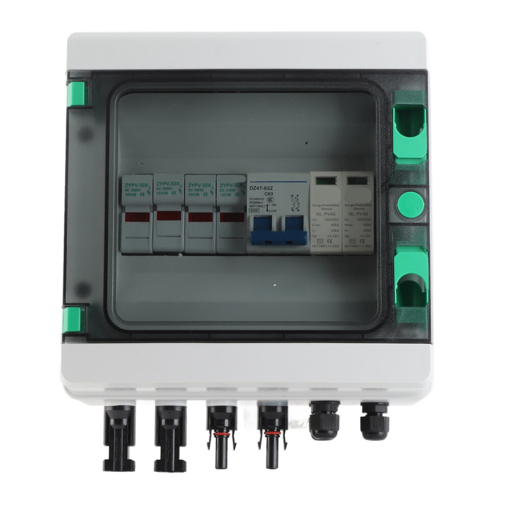 Solar PV Combiner Box 2 String Plastic 15A Fuse
