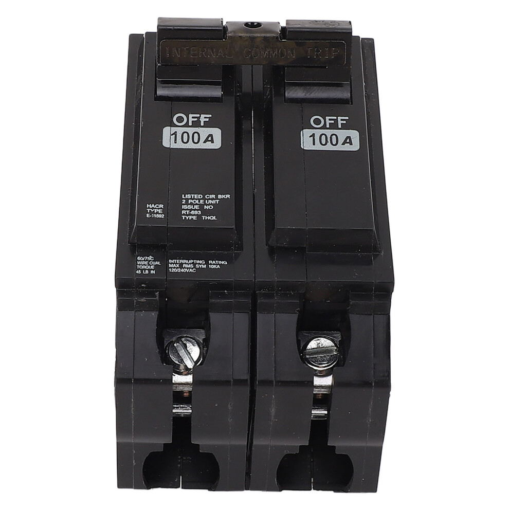 2P Miniature Circuit Breaker 100A 10Ka Fiberglass Shell Plug-On 5001341598305