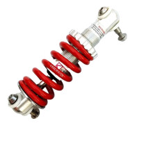Bicycle Damper 450 lbs/in Rear Shock Absorber for MTB and Folding Bikes, 125mm Spring Suspension Component, Red