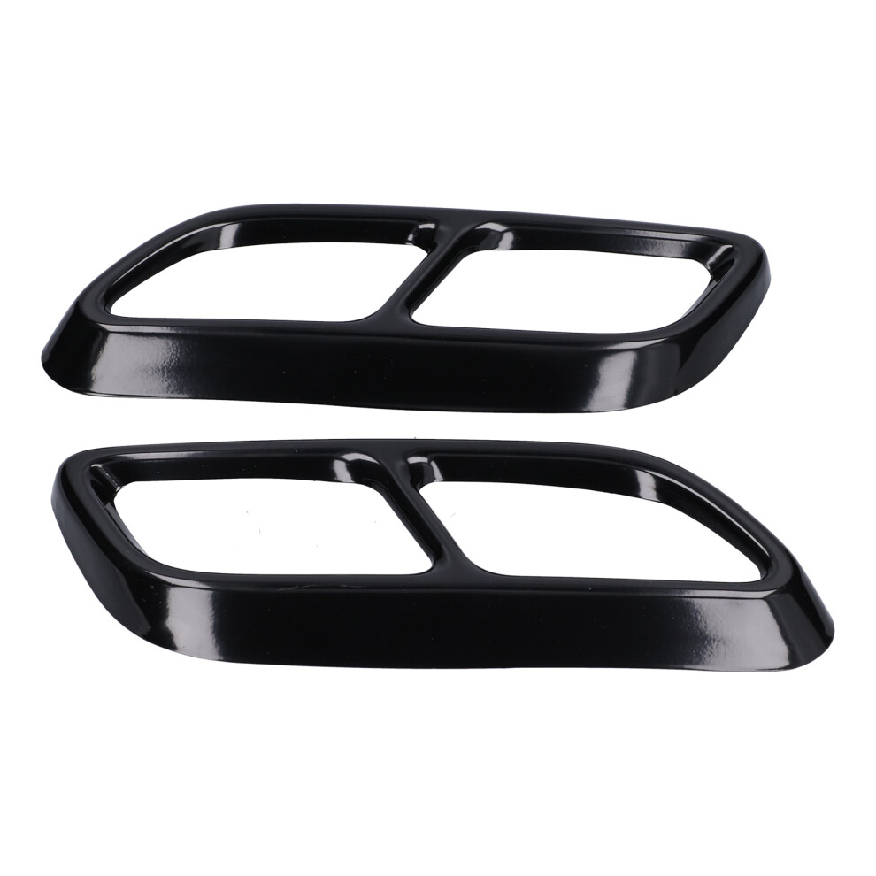 2Pcs 4ÂOut Exhaust Tip Trim Tail Throat Frame Quad Black 9387669429603