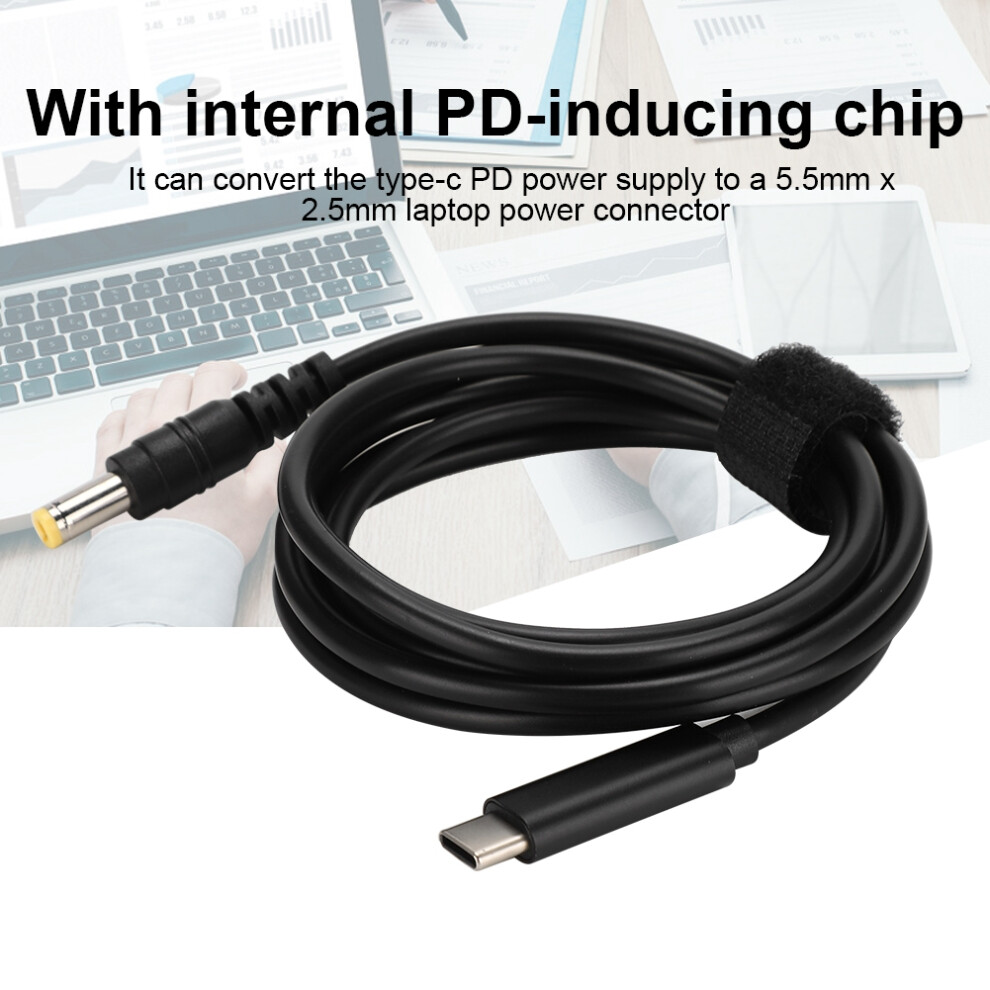 90W 19V/20V Type-C To 5.5Mm X 2.5Mm Adapter Cable 1.5M 7621341605339
