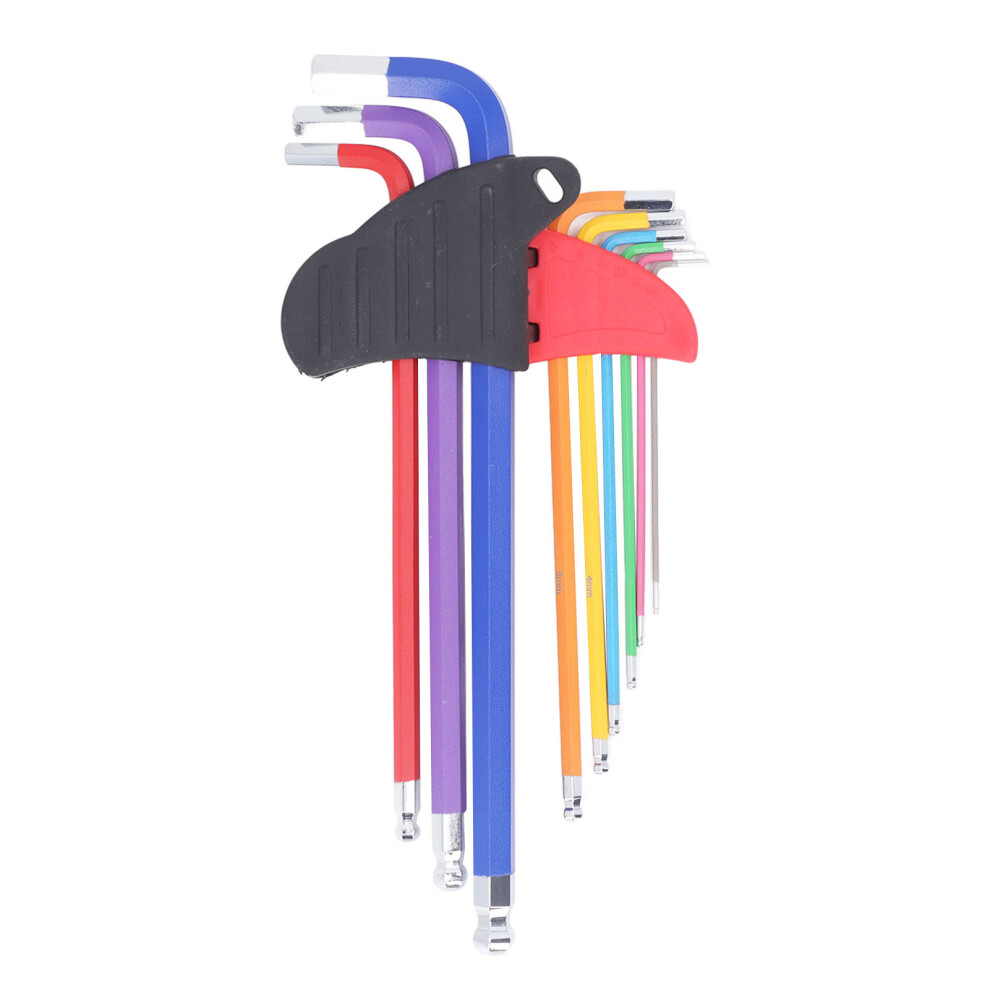9Pcs Hex Wrench Set CR V Anti Slip Multi Color