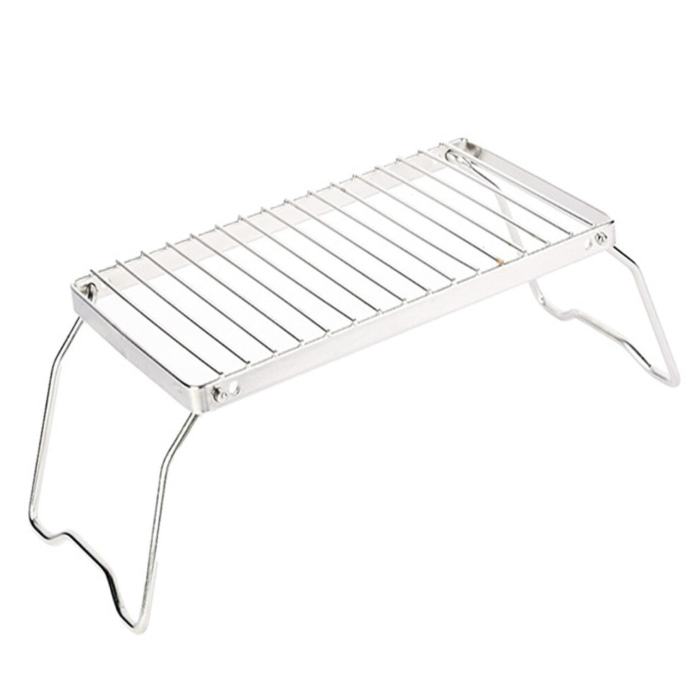 38 x 15 cm Stainless Steel Campfire Cooking Rack, Adjustable Height Portable Grill for Camping, Hiking, Fishing, Picnics-image-OPC-PJMQJ5S-NEW