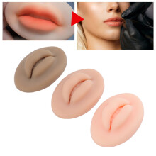 3 Stück Tätowier-Übungslippen Silikon Mikroblading Übungshaut 3D Fake Haut Tätowierhaut Kosmetik Make-up Lippen Training