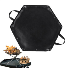 Fire Pit Mat for Fire Pit | Large Flame Retardant Hexagonal Grill Mat, Heat Resistant Fire Pit Protector, Black 104x92CM