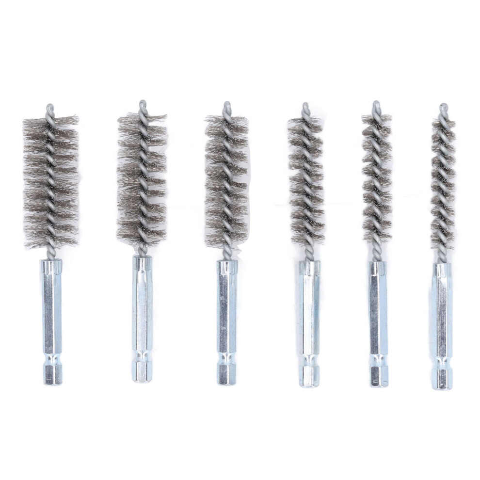 6Pcs Bore Brush 4In Rust Proof Twisted Wire 9387669432702