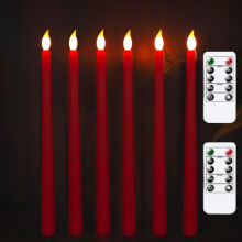 6 Stück LED-Flammenlose flackernde warme Lichttaper-Kerzen mit 2 Fernbedienungen für Weihnachten, Thanksgiving, Heimdekoration, Hochzeiten