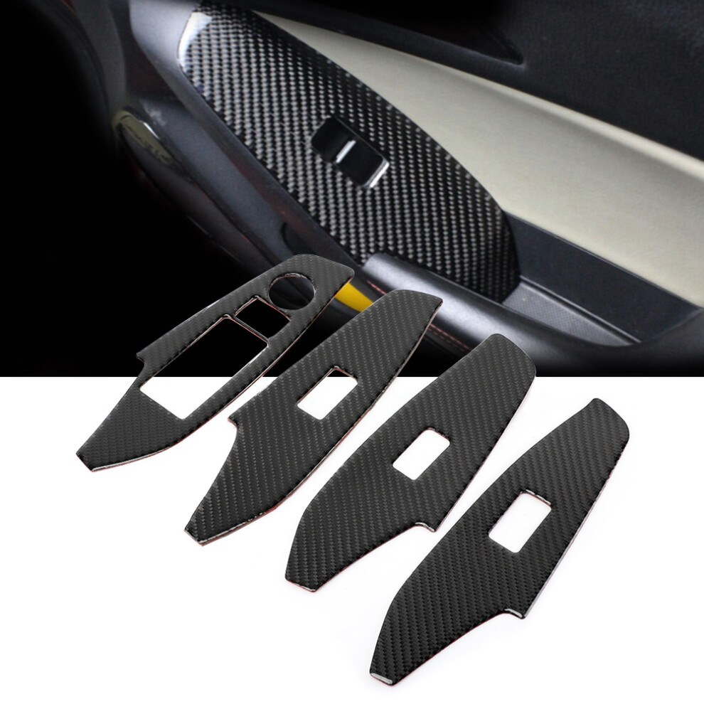 4Pcs Carbon Fiber Window Control Cover Frame For Mazda3 Axela 2014-2018 9361341618417