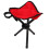 Taburete trípode para camping rojo, compacto y plegable 2
