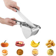 Potato Ricer Stainless Steel Masher for Smooth Mashed Potatoes Fruit Juices and Vegetables Easy to Clean Design
