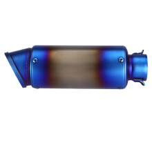 Universal 51mm Stainless Steel Slip-On Motorcycle Exhaust Tailpipe, Black Blue Titanium