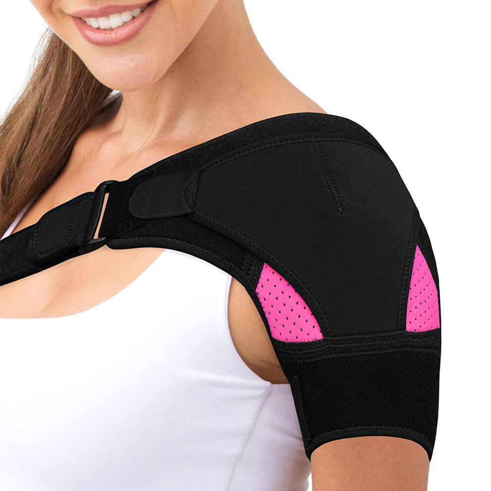 Shoulder Brace for Women, Adjustable Neoprene Support Bandage for Shoulder Joint Injury Recovery and Sports Protection