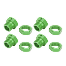 4 piezas de adaptadores de buje hexagonal para ruedas RC 24mm aluminio verde