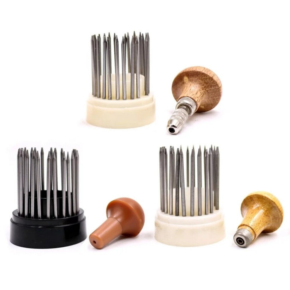 (White without lock) 23-Piece Bead Tool Diamond Bead Tool Diamond Stone Inlay Set With Wooden Handle Jewelry Maker Jewelry Making Tool Graver Jeweler