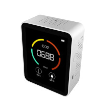 (White) Carbon Dioxide Detector Air Quality Thermometer Hygrometer For Outdoor