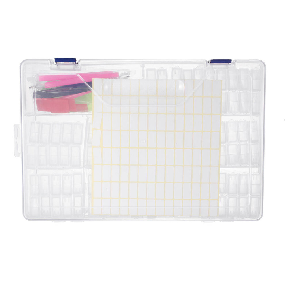 (100pcs) 84/100/124Pcs Diamond Painting Box Diamond Jewelry Cross Stitch Grids Tool Kit