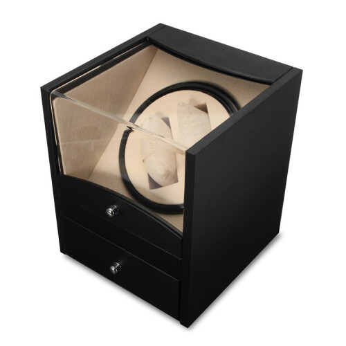 AC100-240V Automatic Watch Winder Rotator Storage Case Display Box Organizer 2+2 Mechanical 1