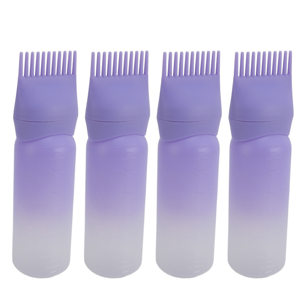 4pcs Hair Root Comb Applicator Bottles Gradient Purple 16.8x4.5cm