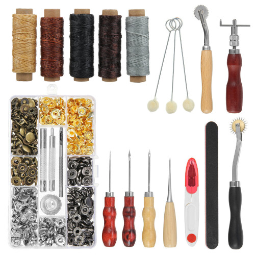 28Pcs Professional Leather Craft Working Tools Kit for Hand Sewing Tools DIY 1