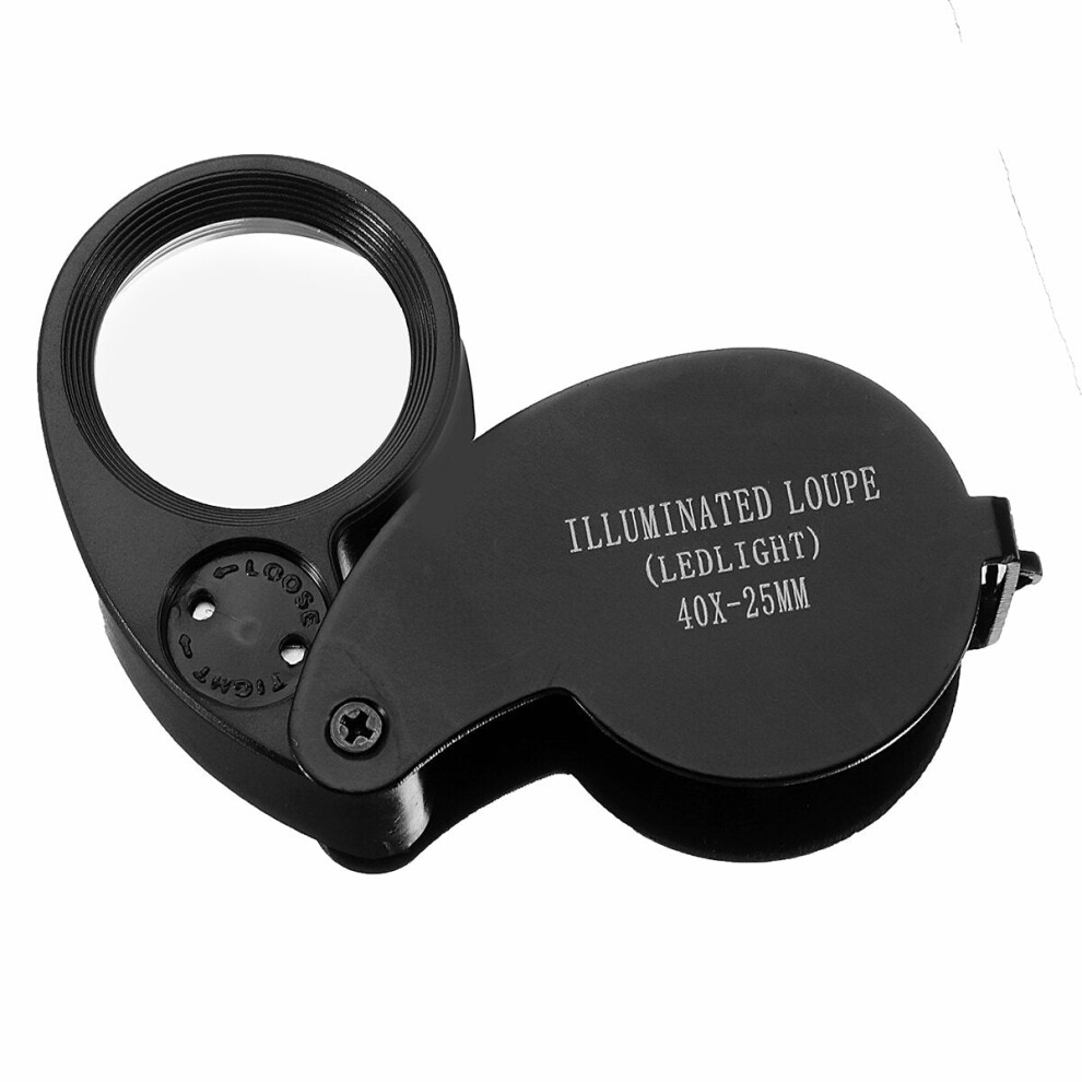 Greenzech 40X 25Mm Led Jeweler Eye Loupe Magnifier Magnifying Glass Jewelry Diamond
